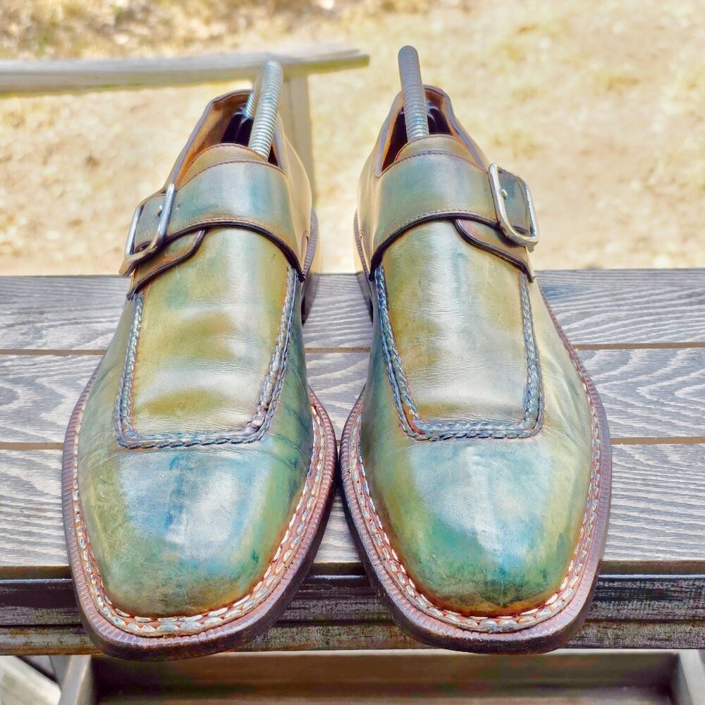 SALE - Sutor Mantellassi 8.5 Italian Multicolor Monk Strap Men’s Dress Shoes